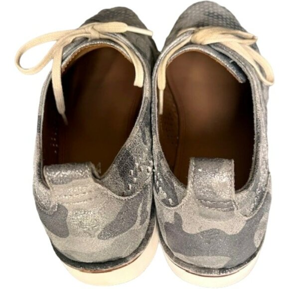 Trask Lena Camo Almond Toe Perforated Oxfords - Silver/Gray - 8 - Picture 9 of 14